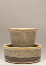 Filter coffee set of 2- Cream and brown