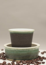 Filter coffee set of 2- Green and white