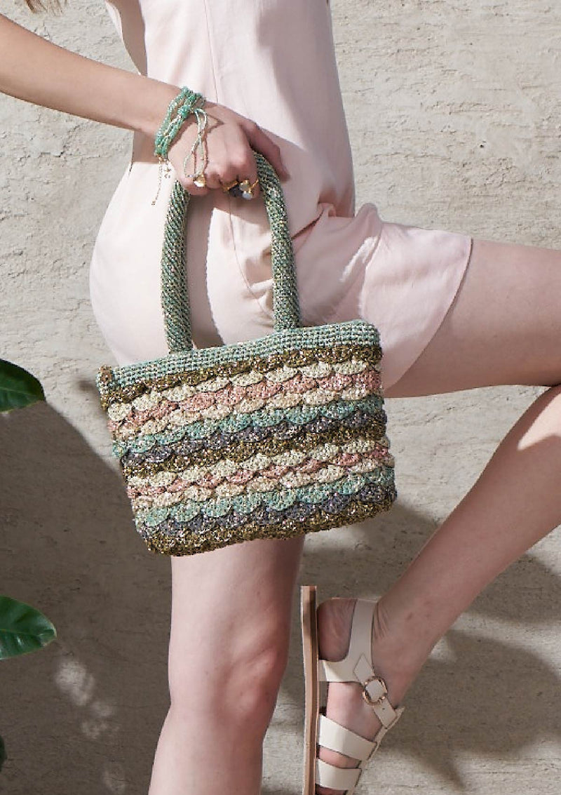 Sequined Crochet Mini Handheld Bag