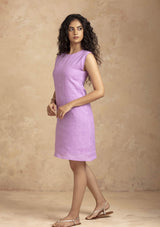 Supernova - Violet Linen Shift Dress