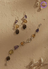 Silver Bracelet with Natural Gemstones