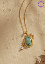 Turquoise and Pearl Studded Pendant