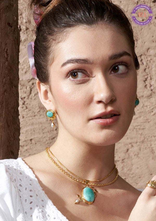 Turquoise Silver Earrings