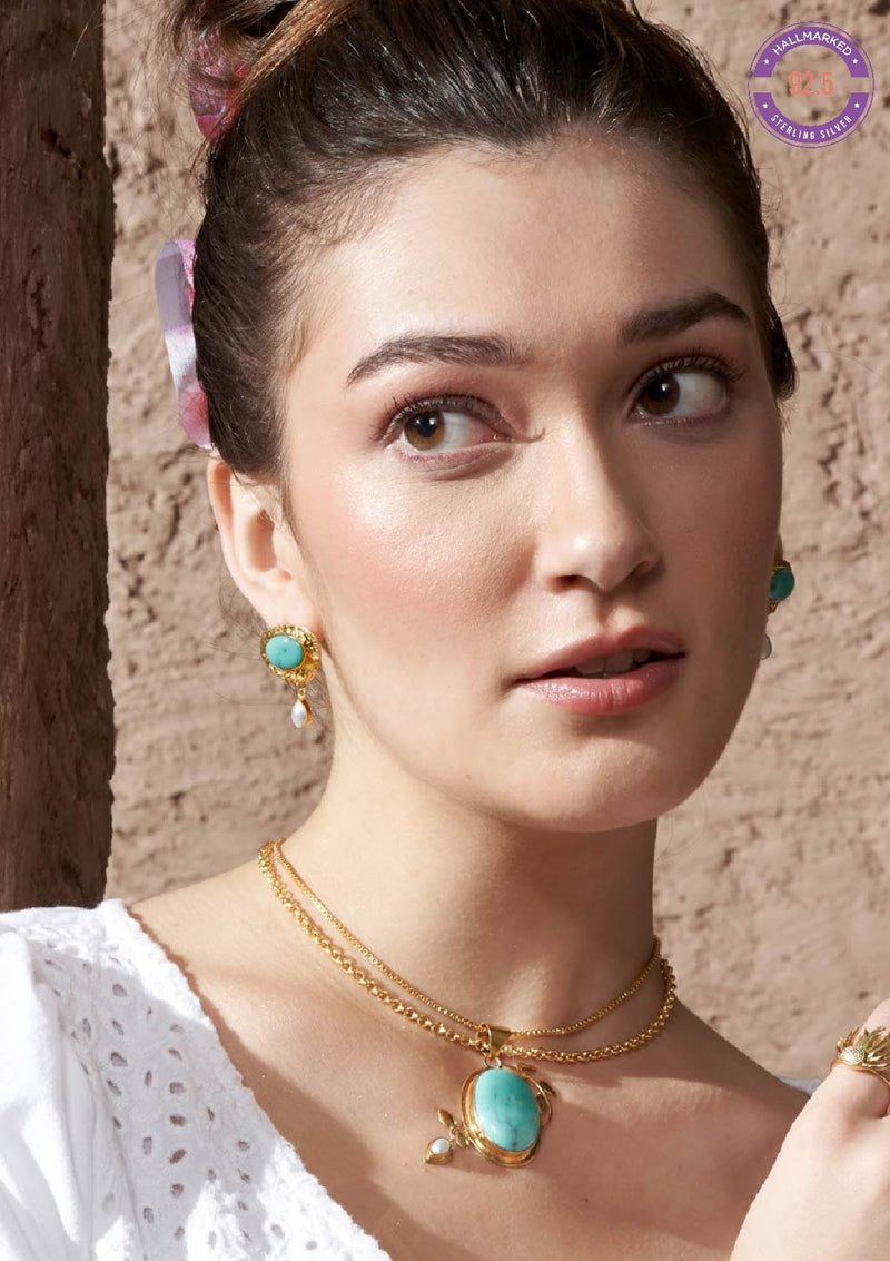 Turquoise Silver Earrings