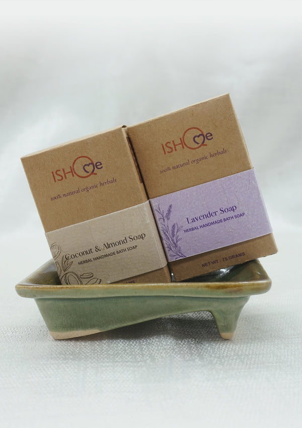 Lavender and Coconut & Almond Soap with Soap dish