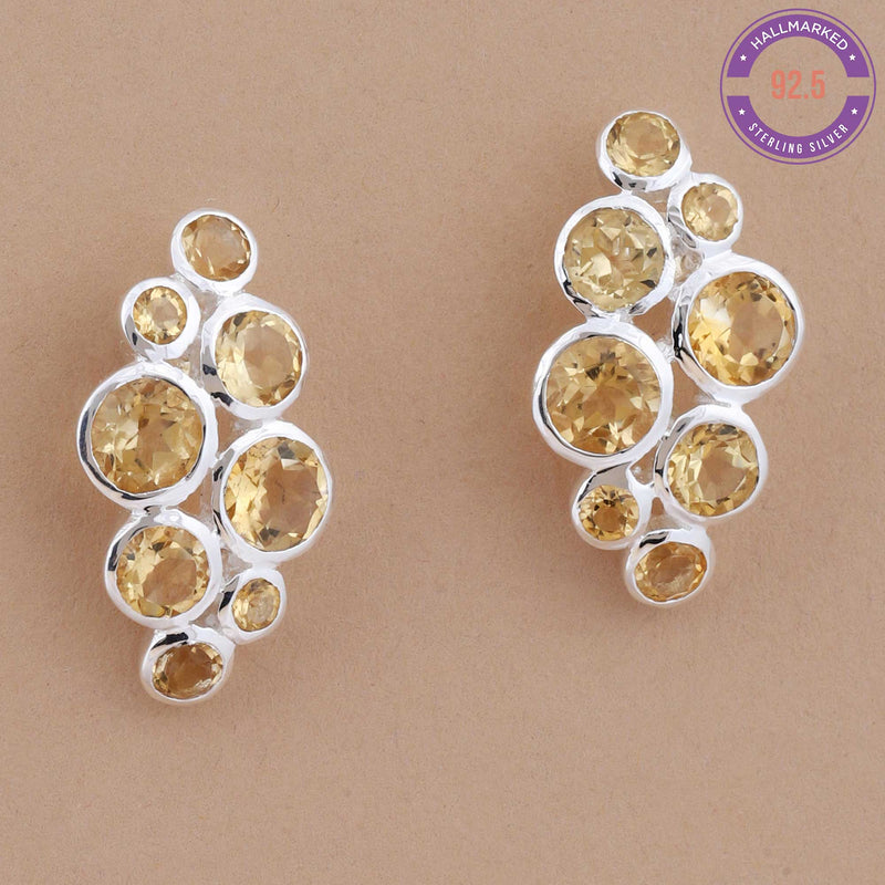 Citrine Silver Stud Earring
