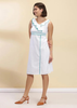 Ruffle Neck White Dress