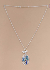 Dragonfly Pendant Silver Necklace