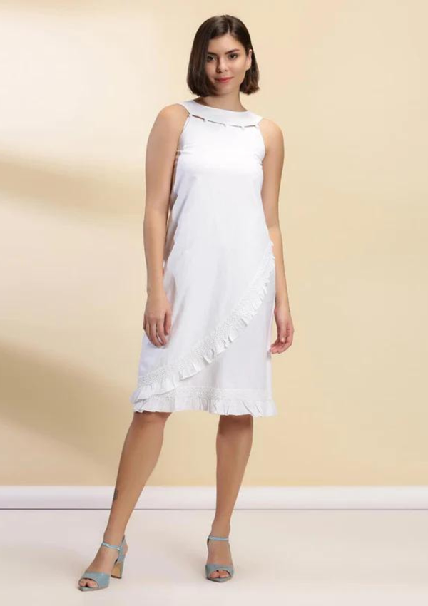 Stylized Neckline Dress