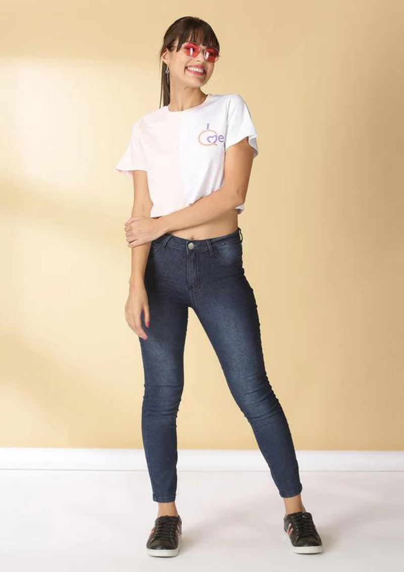 Cotton Cut Panel Crop Top