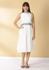 Celeste - White Rayon Dress, women's rayon dress