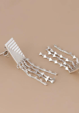Etched Silver Charm Dangler Earring