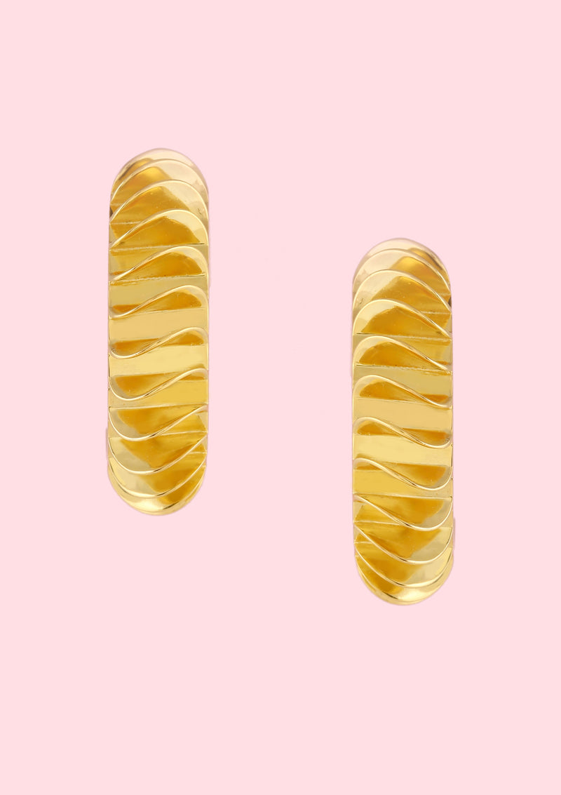 wavy gold hoop earrings