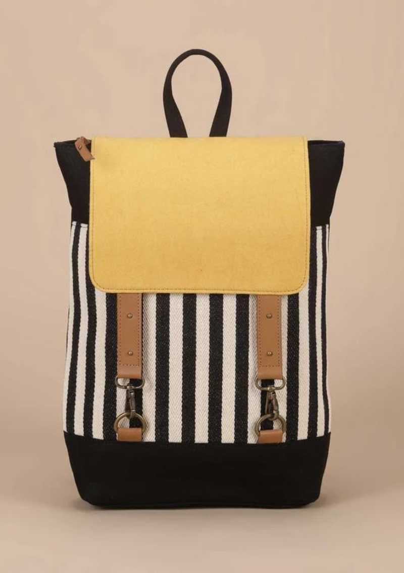 Canvas and Leather Laptop Backpack