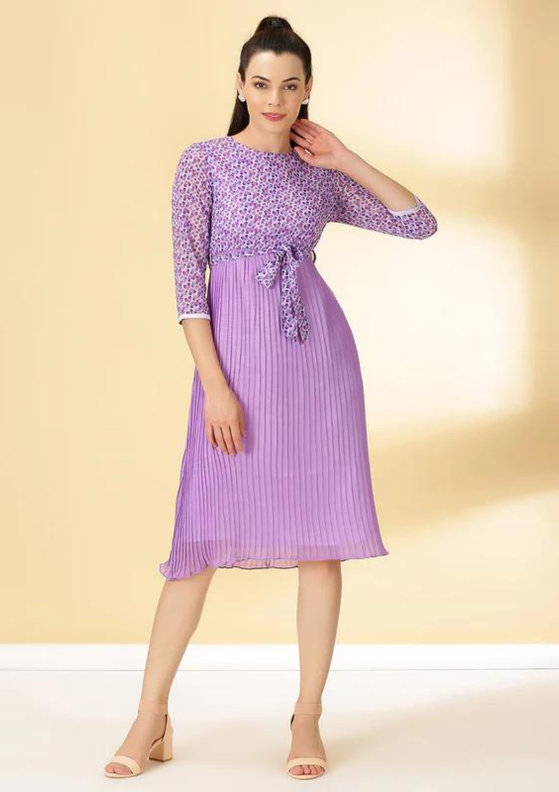 Pleated a line clearance dress