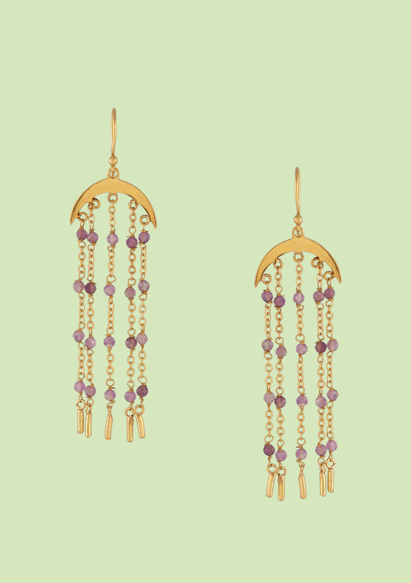 Amethyst Beads Earring