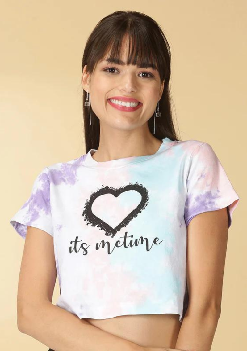 Multi-coloured Tie & Dye Crop Top