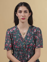 Amber Stone Bird Pendant Necklace