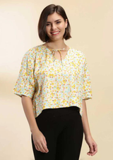 Oversized Retro Printed Top, women's oversized tops