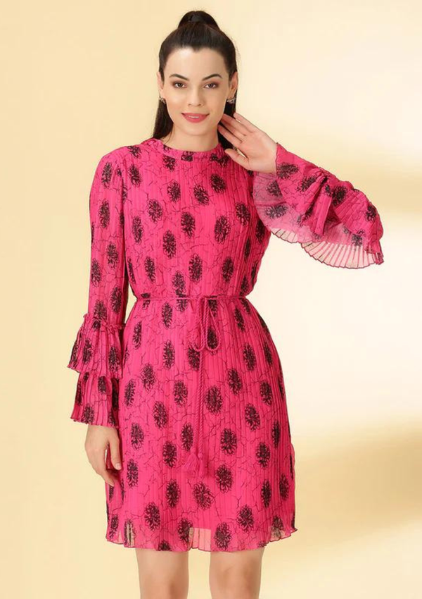 Pleated Chiffon Party Dress
