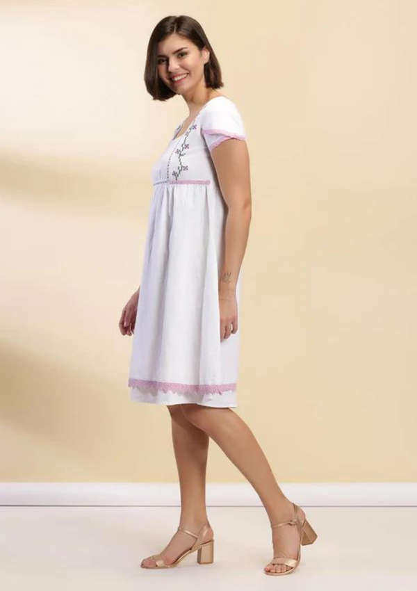 Petal Sleeve Empire Dress