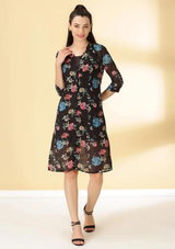 Floral Printed Two Piece Party Dress, 2 piece dress for party, 2 piece floral dress