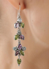 Silver Multi Stone Earring - Blue topaz, Peridot and Amethyst