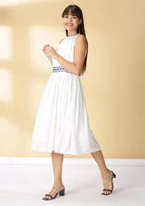 Celeste - White Rayon Dress, Celeste - White Rayon Dress, women's rayon dress