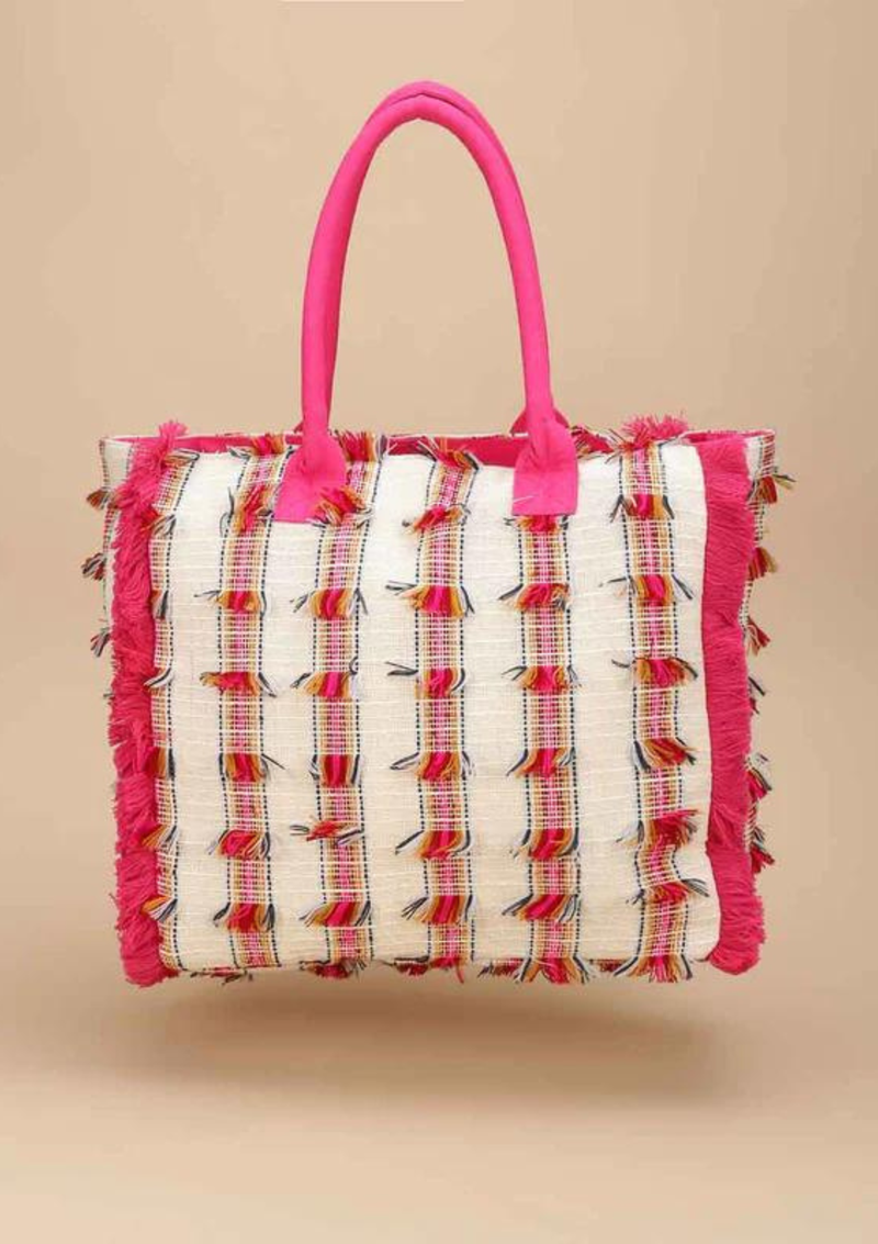 Shop Handcrafted Acrylic Fringed Tote Bag Online | IshqMe