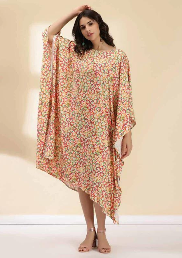 Retro Printed Kaftan Dress
