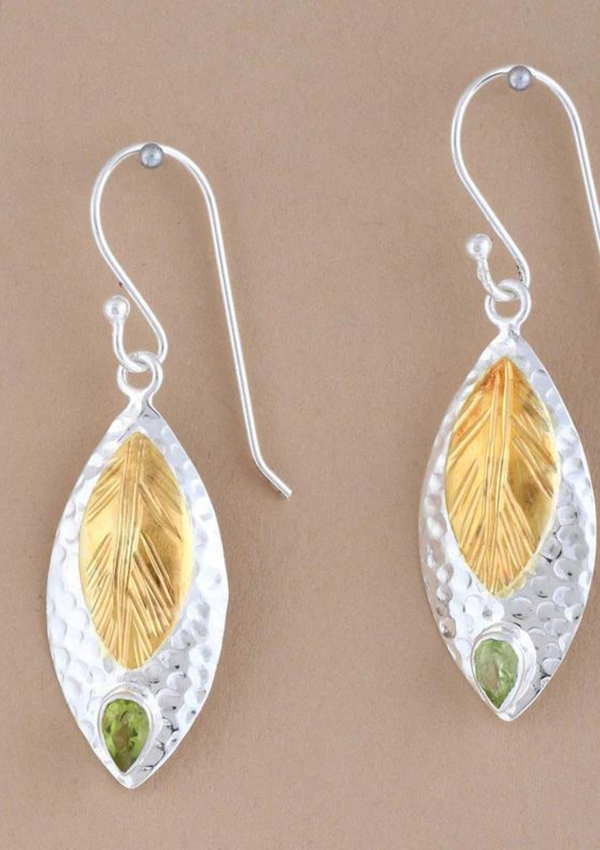 Silver Peridot Earring