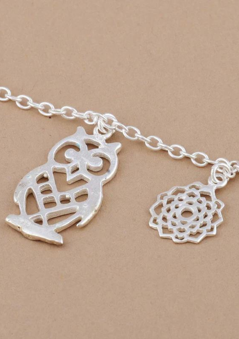 Silver Owl Charm Bracelet