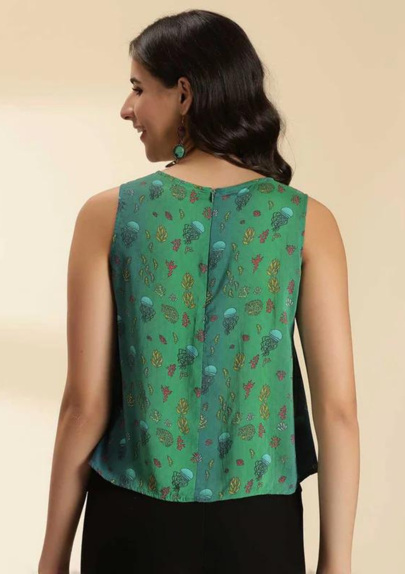 Printed Halter Neck Top