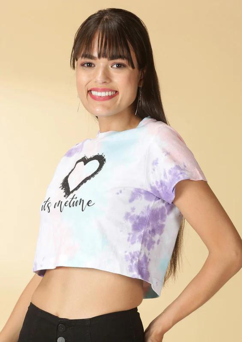 Multi-coloured Tie & Dye Crop Top