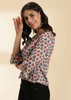 Printed Flared Sleeve Top, bell sleeves top
