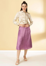 Satin Shirt and Skirt