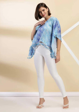 Printed Kaftan Top, blue kaftan top