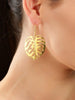 gold leaf drop earrings