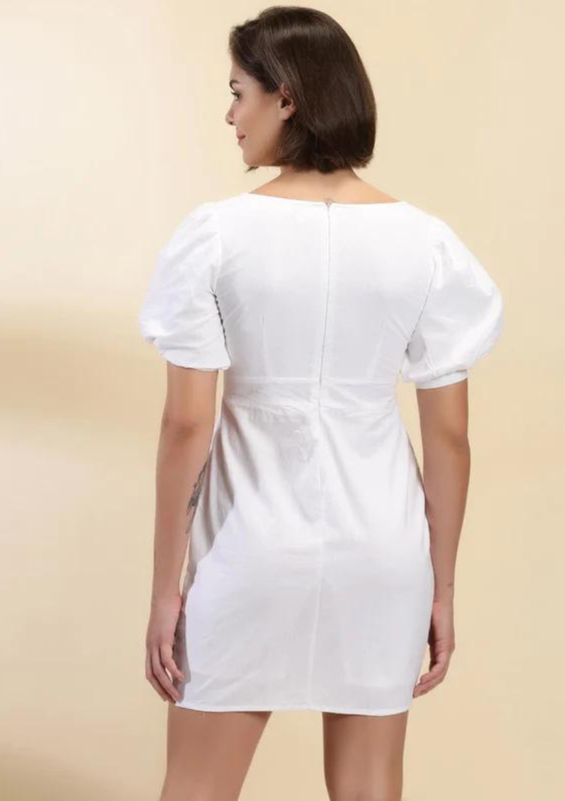 Schiffli Embroidered Overlap Dress