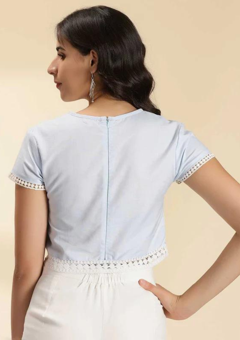 LACED TOP CO-ORDS, blue lace co ord