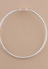 Silver Kada Rose Quartz Bracelet