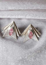 Layered Pink Cubic Zirconia Stud