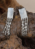 Etched Silver Charm Dangler Earring