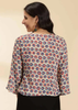 Printed Flared Sleeve Top, bell sleeves top