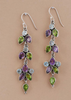 Silver Multi Stone Earring - Blue topaz, Peridot and Amethyst