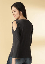 Cold Shoulder Printed T-Shirt