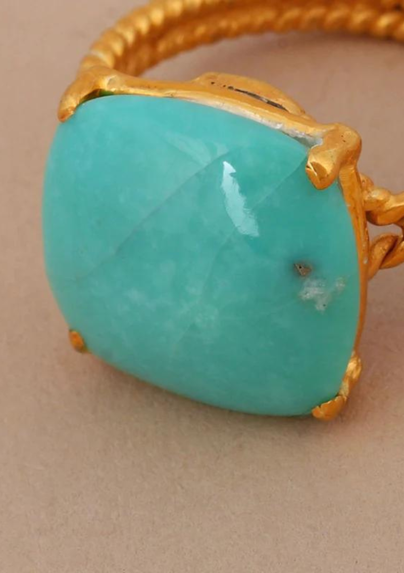 Turquoise Studded Silver Ring