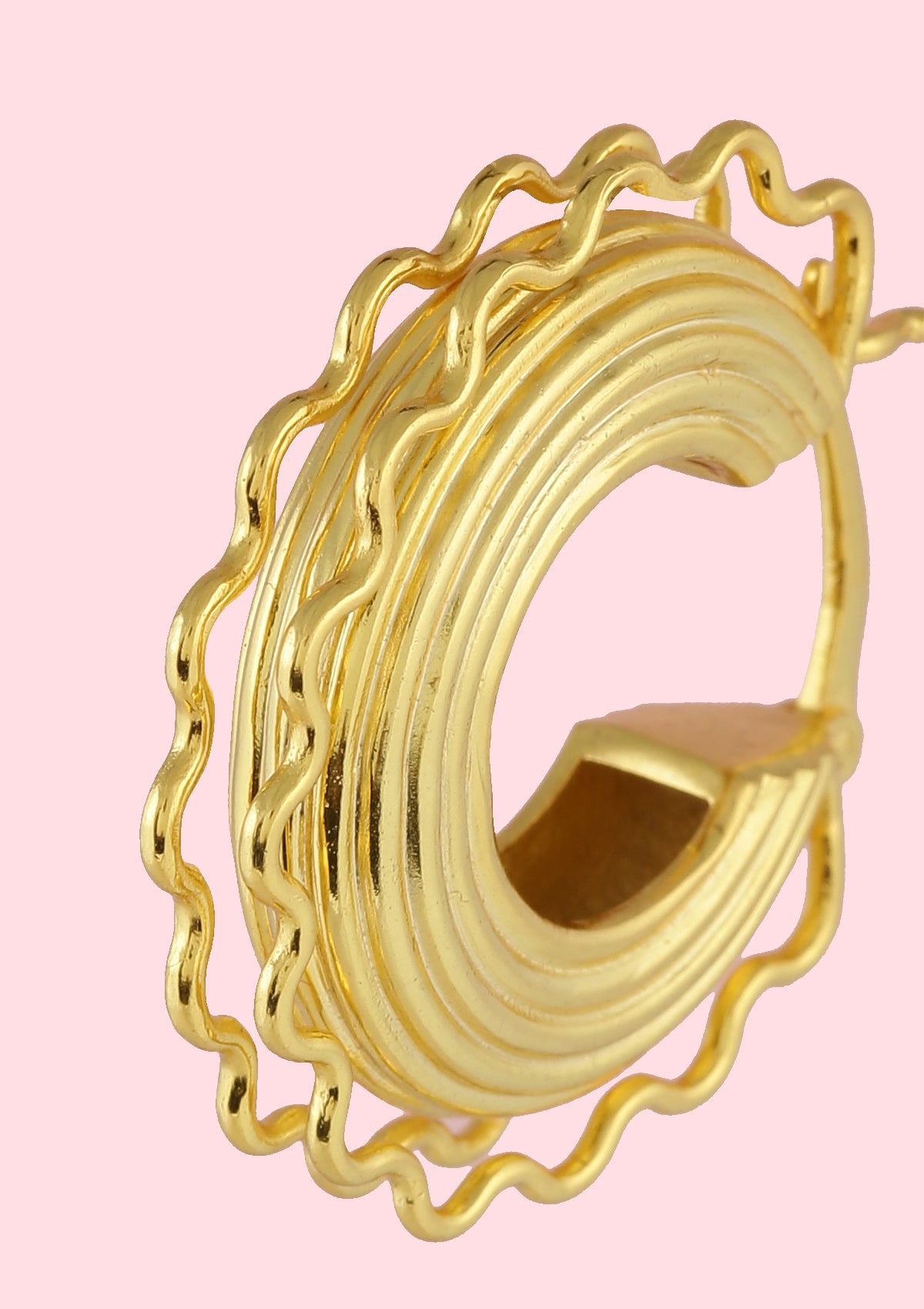 wavy hoop earrings gold