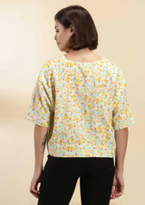 Oversized Retro Printed Top, women's oversized tops