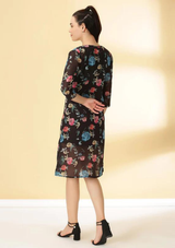Floral Printed Two Piece Party Dress, 2 piece dress for party, 2 piece floral dress